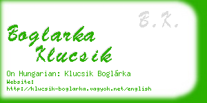 boglarka klucsik business card